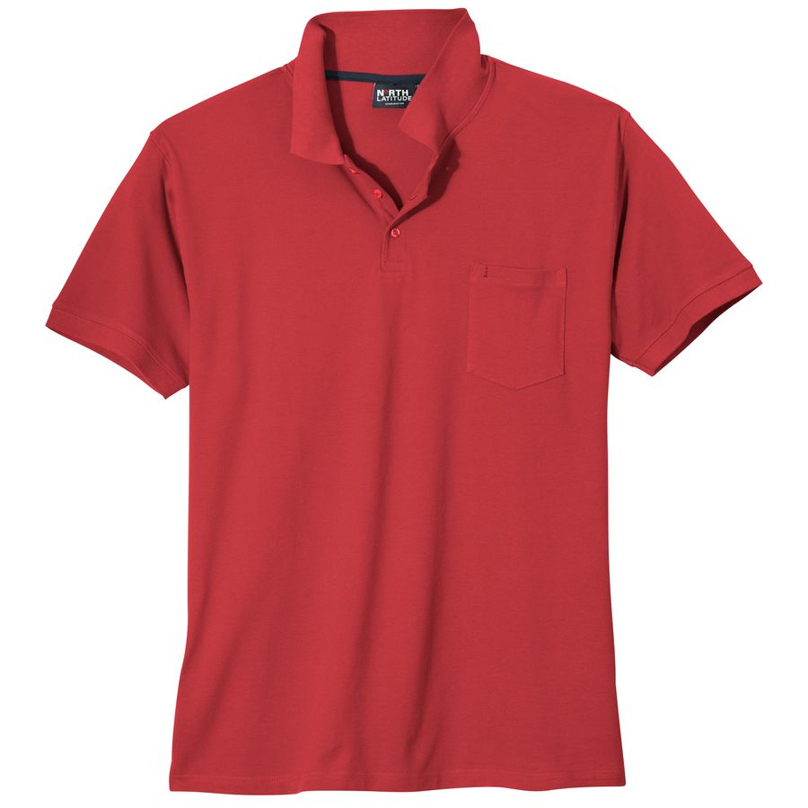 North Latitude rotes Poloshirt Übergröße