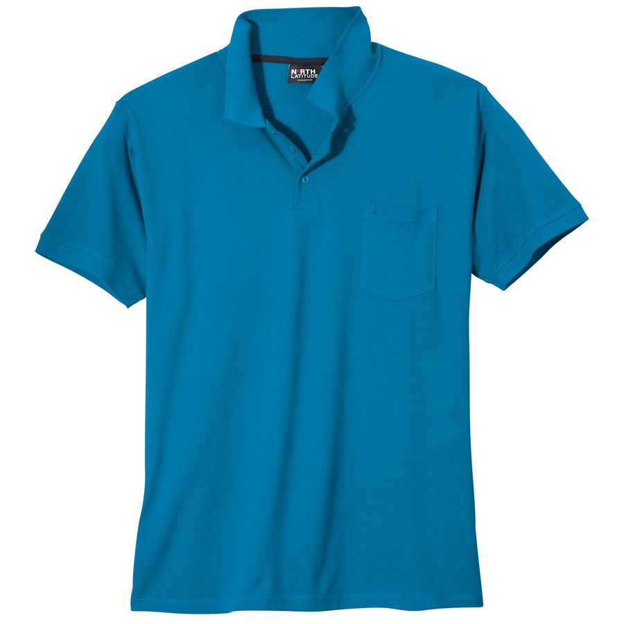 North Latitude Poloshirt blau Übergröße