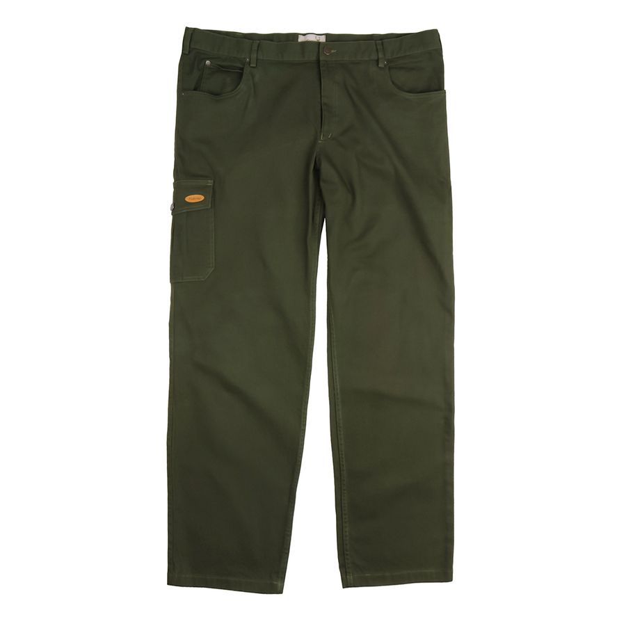 XXL Hubertus grüne Stretch-Jagdjeans mit Beintasche