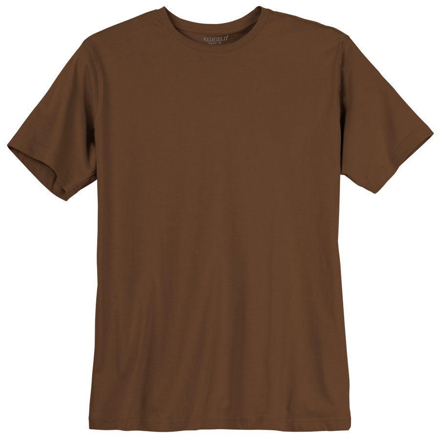 Redfield Basic T-Shirt braun Übergröße