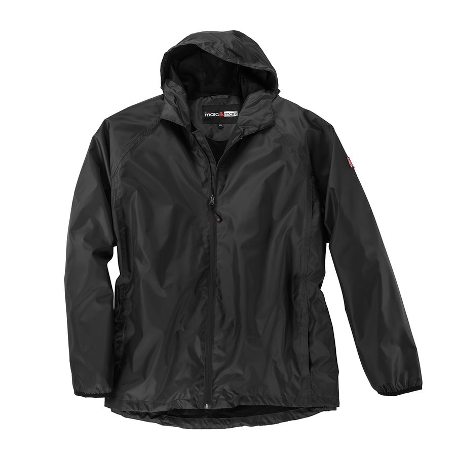 Marc & Mark leichte Regenjacke Übergröße schwarz
