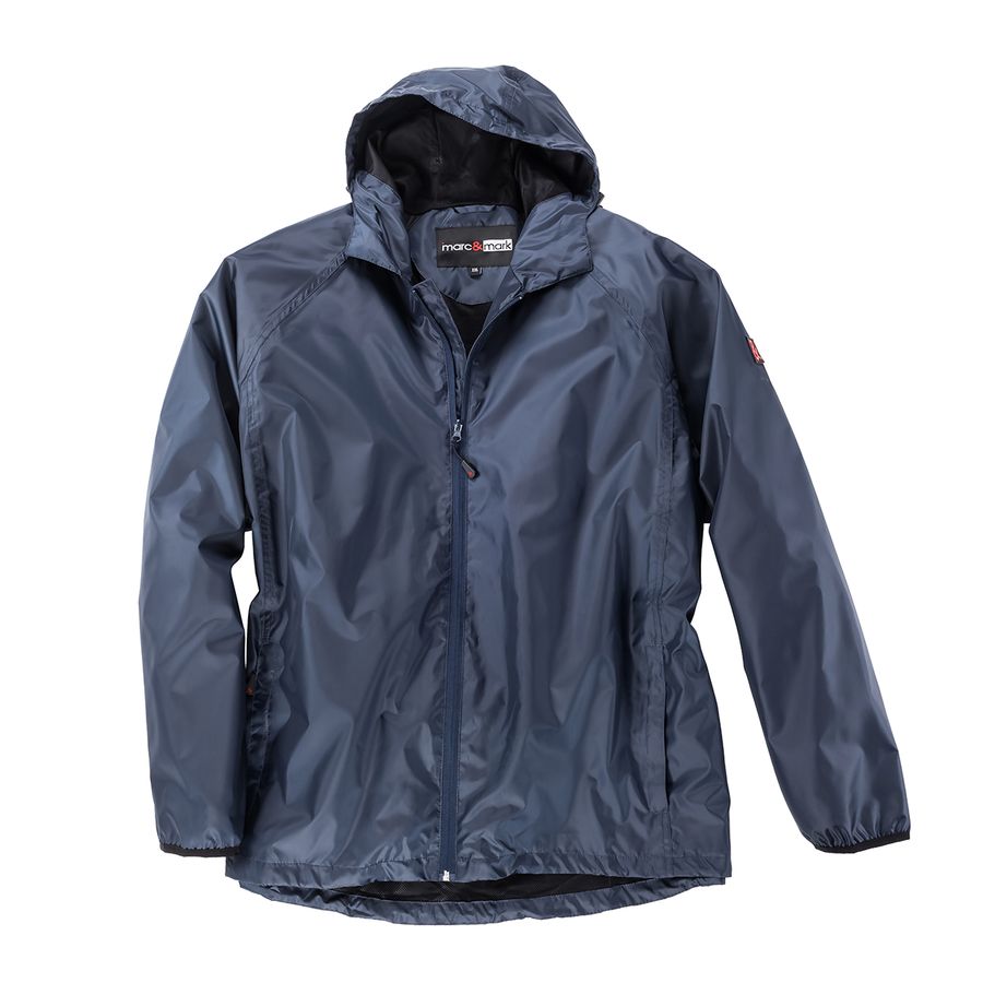 Marc & Mark leichte Regenjacke Übergröße blau