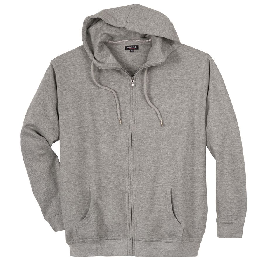 Redfield Kapuzen-Sweatjacke Übergröße grau melange