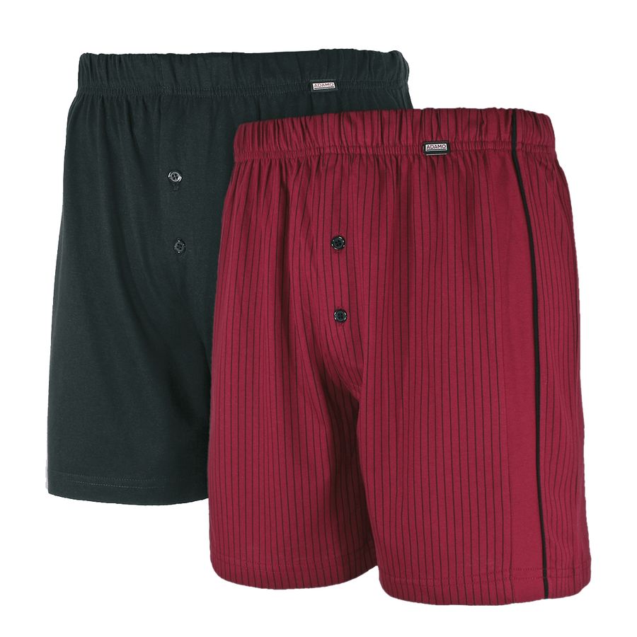 Adamo 2er-Pack Boxershorts schwarz/weinrot XXL