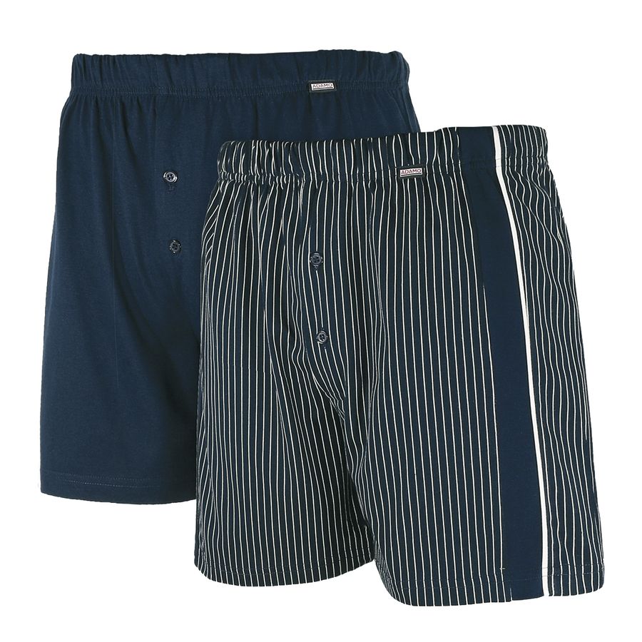XXL Adamo 2er-Pack Boxershorts navy uni/gestreift
