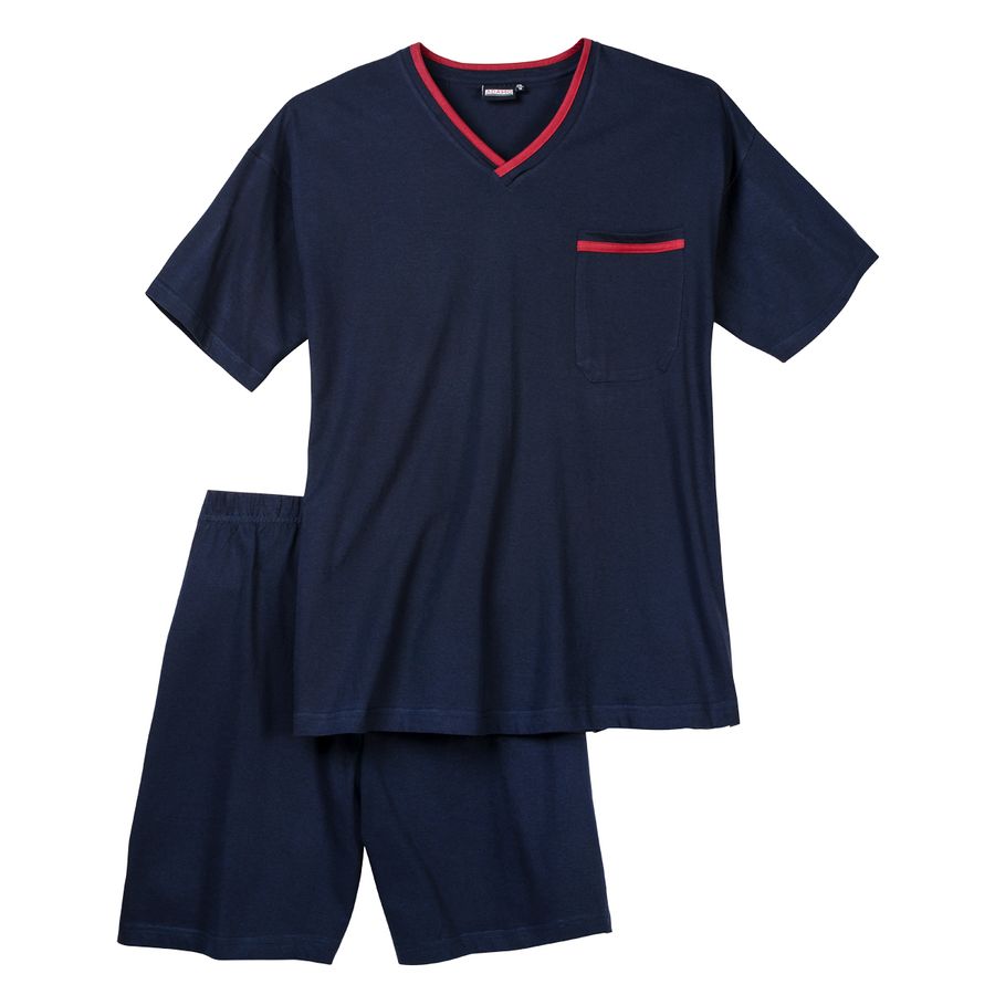 Adamo Übergrößen Shorty navy V-Ausschnitt