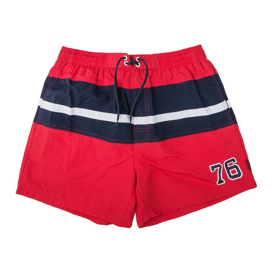 XXL Badeshort Herren Elemar rot-marine-weiß