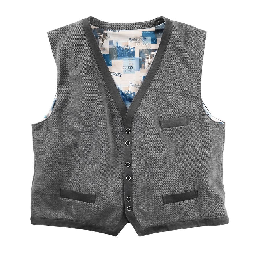 Luigi Morini XXL Strickweste grau meliert