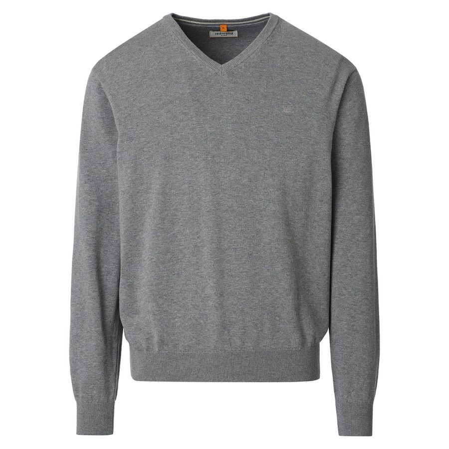XXL Redmond V-Neck Pullover hellgrau melange
