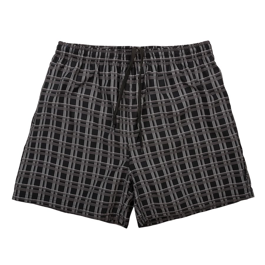 Elemar XXL schwarz-graue Badeshort kariert