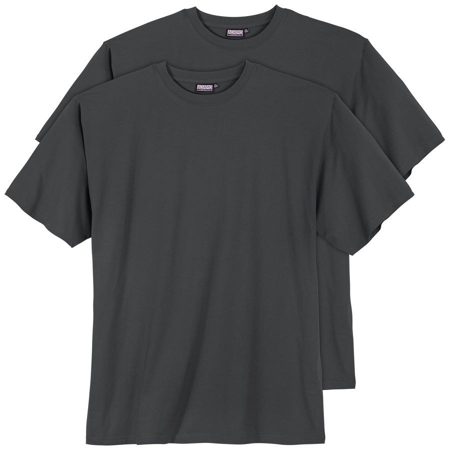 Adamo 2er Pack Basic T-Shirts dunkelgrau Übergröße