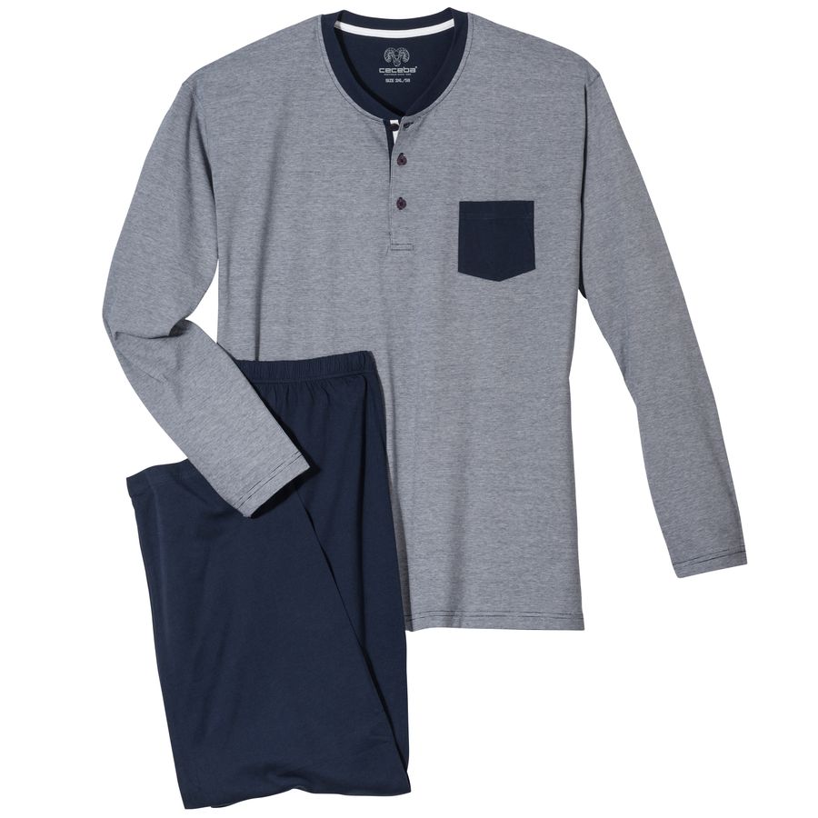 XXL Ceceba Melangeoptik Pyjama navy