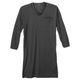 XXL Adamo V-Neck Langarm Nachthemd grau-schwarz