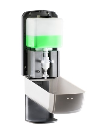 Berührungsloser Desinfektionsspender mit Sensor, Auffangschale und UV-Licht 1200 ml Berührungsloser Desinfektionsspender mit Sensor, Auffangschale und UV-Licht 1200 ml