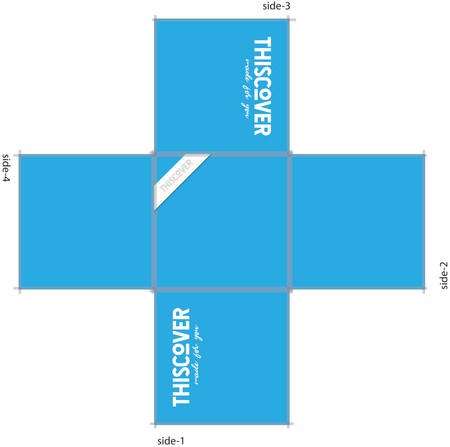 THISCOVER Sitzsack - Logo cyan