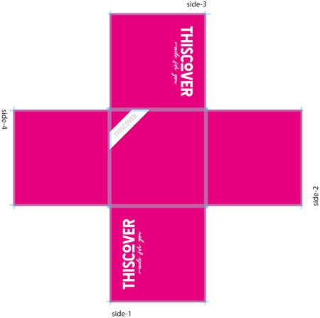 THISCOVER Sitzsack - Logo magenta
