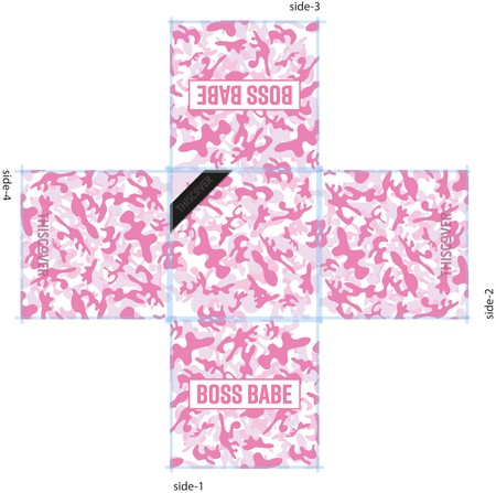 THISCOVER Sitzsack - Camouflage pink typo