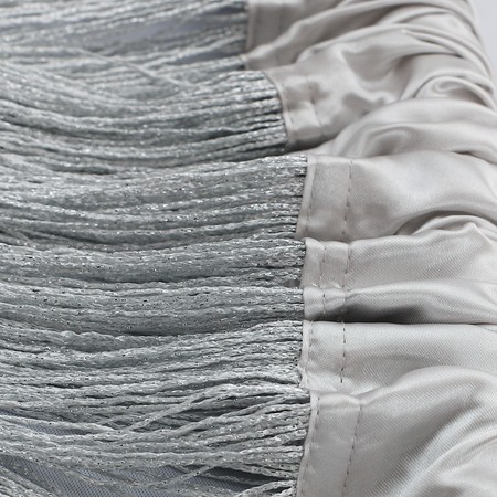 Fadenvorhang Silber glänzend 150 cm x 300 cm (BxH) B1 schwer entflammbar – Kaikoon
