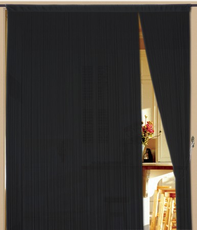 Fadenvorhang Schwarz 150 cm x 650 cm (BxH) – Kaikoon Fadenvorhang Schwarz 150 cm x 650 cm (BxH) – Kaikoon