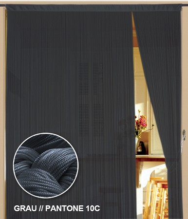 Fadenvorhang Grau 500 cm x 300 cm (BxH) B1 schwer entflammbar – Kaikoon