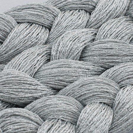 Fadenvorhang Silber glänzend 90 cm x 240 cm (BxH) B1 schwer entflammbar – Kaikoon