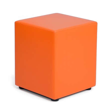 Sitzwürfel aus Kunstleder – Orange, 35 × 35 × 45 cm | Kaikoon 