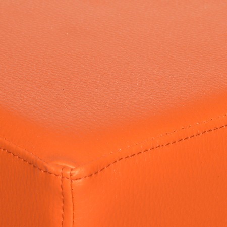 Sitzwürfel aus Kunstleder – Orange, 35 × 35 × 45 cm | Kaikoon 