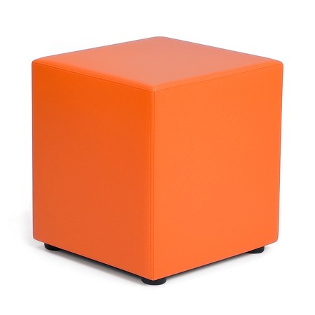Sitzwürfel aus Kunstleder – Orange, 43 × 43 × 51 cm | Kaikoon