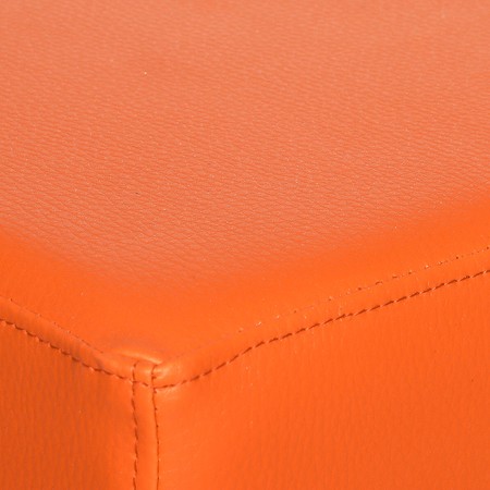 Sitzwürfel aus Kunstleder – Orange, 43 × 43 × 51 cm | Kaikoon
