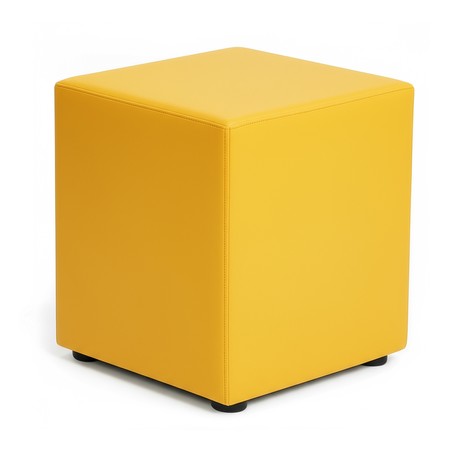 Sitzwürfel aus Kunstleder – Gelb, 43 × 43 × 51 cm | Kaikoon