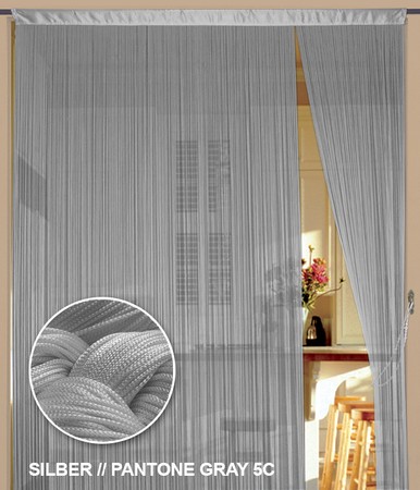 Fadenvorhang Silber 150 cm x 500 cm (BxH) – Kaikoon