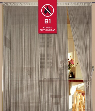 Fadenvorhang Gold 90 cm x 240 cm (BxH) B1 schwer entflammbar – Kaikoon