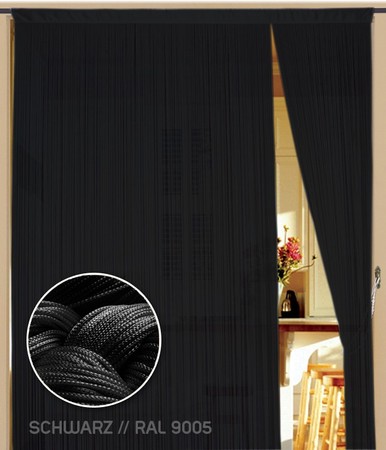 Fadenvorhang Schwarz 150 cm x 600 cm (BxH) – Kaikoon