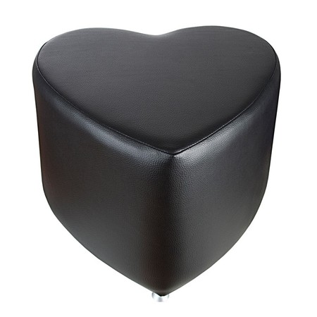 Sitzhocker - Sitzwürfel Herzform Schwarz mit Aluminium Gleiter Sitzhocker - Sitzwürfel Herzform Schwarz mit Aluminium Gleiter