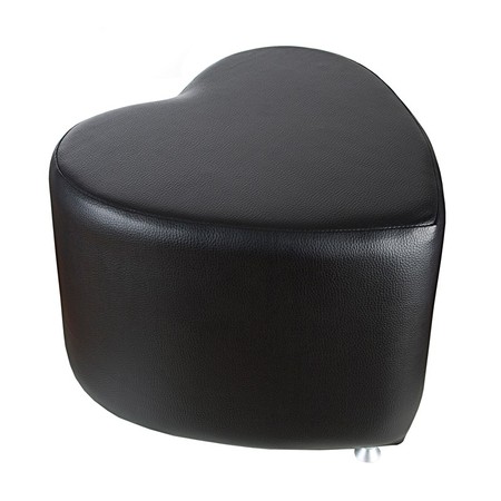 Sitzhocker - Sitzwürfel Herzform Schwarz mit Aluminium Gleiter