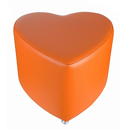Sitzhocker - Sitzwürfel Herzform Orange mit Aluminium gleiter Sitzhocker - Sitzwürfel Herzform Orange mit Aluminium gleiter