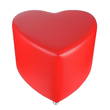 Sitzhocker - Sitzwürfel Herzform Rot mit Aluminium Gleiter Sitzhocker - Sitzwürfel Herzform Rot mit Aluminium Gleiter