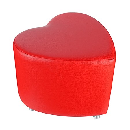 Sitzhocker - Sitzwürfel Herzform Rot mit Aluminium Gleiter