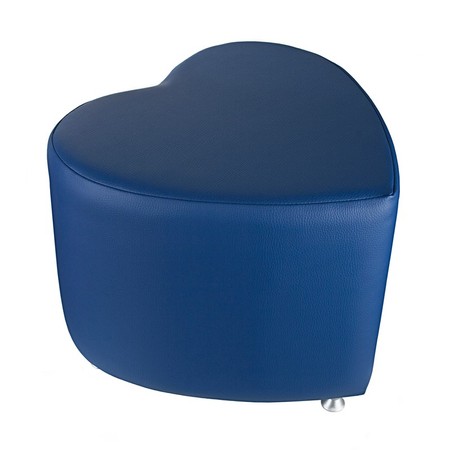 Sitzhocker - Sitzwürfel Herzform Blau mit Aluminium Gleiter