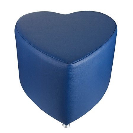 Sitzhocker - Sitzwürfel Herzform Blau mit Aluminium Gleiter Sitzhocker - Sitzwürfel Herzform Blau mit Aluminium Gleiter