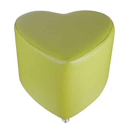 Sitzhocker - Sitzwürfel Herzform Hellgrün mit Aluminium Gleiter Sitzhocker - Sitzwürfel Herzform Hellgrün mit Aluminium Gleiter