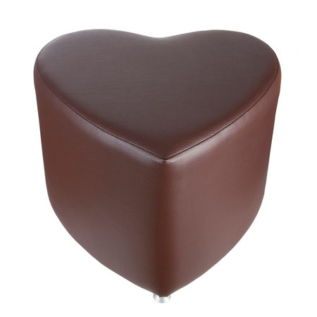 Sitzhocker - Sitzwürfel Herzform Braun mit Aluminium Gleiter Sitzhocker - Sitzwürfel Herzform Braun mit Aluminium Gleiter