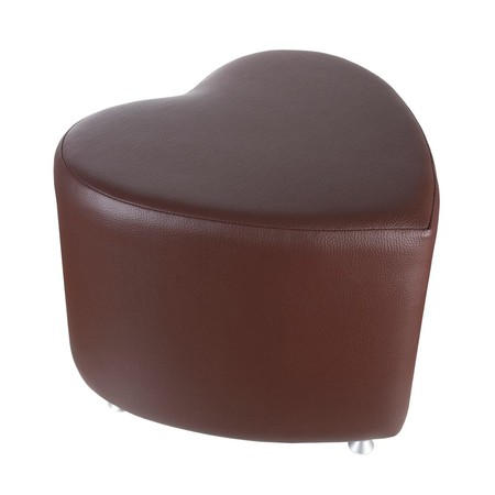 Sitzhocker - Sitzwürfel Herzform Braun mit Aluminium Gleiter
