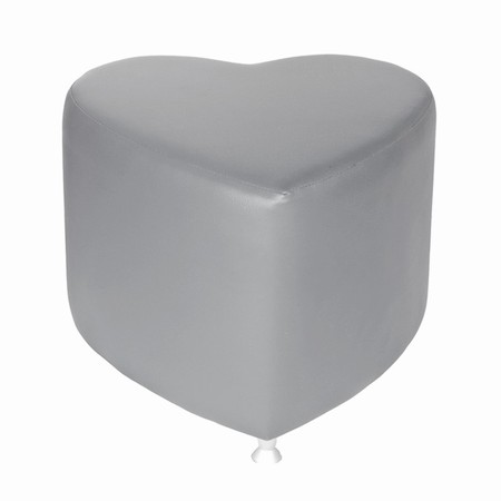 Sitzhocker - Sitzwürfel Herzform Hellgrau mit Aluminium Gleiter Sitzhocker - Sitzwürfel Herzform Hellgrau mit Aluminium Gleiter