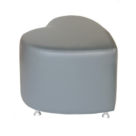 Sitzhocker - Sitzwürfel Herzform Dunkelgrau mit Aluminium Gleiter