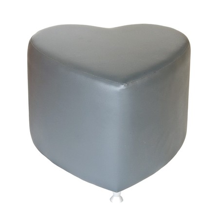 Sitzhocker - Sitzwürfel Herzform Dunkelgrau mit Aluminium Gleiter Sitzhocker - Sitzwürfel Herzform Dunkelgrau mit Aluminium Gleiter