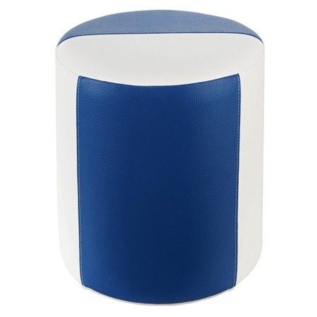 Sitzhocker 2-farbig weiß-blau Ø34 x 44cm