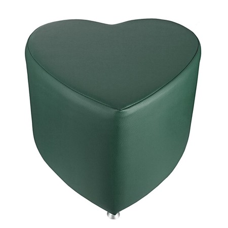 Sitzhocker - Sitzwürfel Herzform Dunkelgrün mit Aluminium Gleiter Sitzhocker - Sitzwürfel Herzform Dunkelgrün mit Aluminium Gleiter