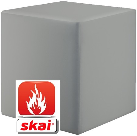Sitzwürfel platin grau B1 schwer entflammbar 43 cm x 43 cm x 51 cm