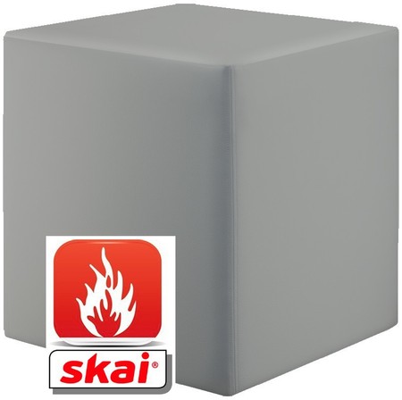Sitzwürfel platin grau B1 schwer entflammbar 35 cm x 35 cm x 45 cm